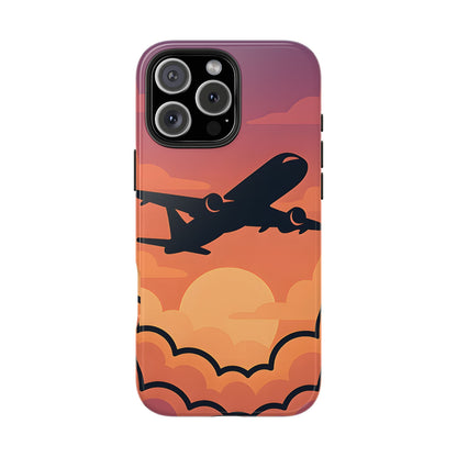 Sunset Flight Tough Case - Minimalist Aviation Aesthetic Travel Cover