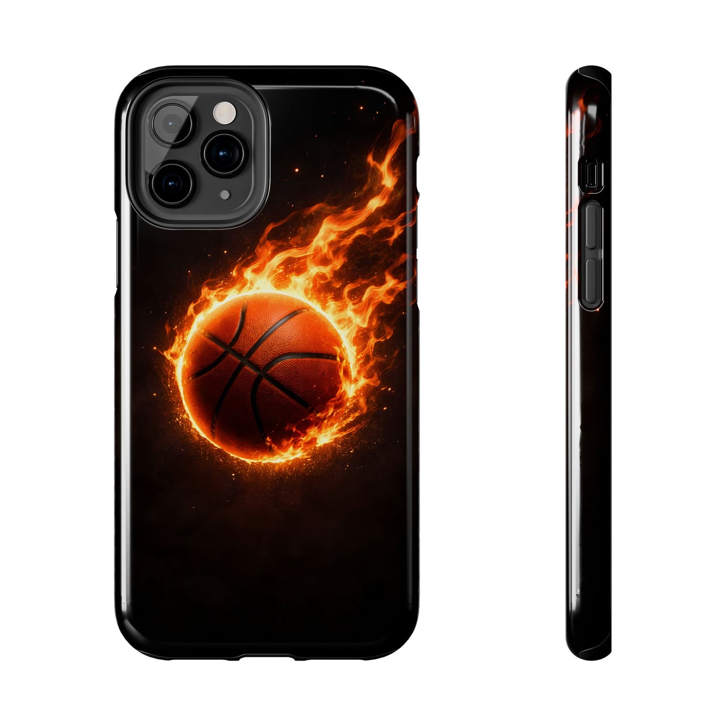 Flaming Basketball Tough Case - Fire Ball Sports Cover for iPhone & Samsung