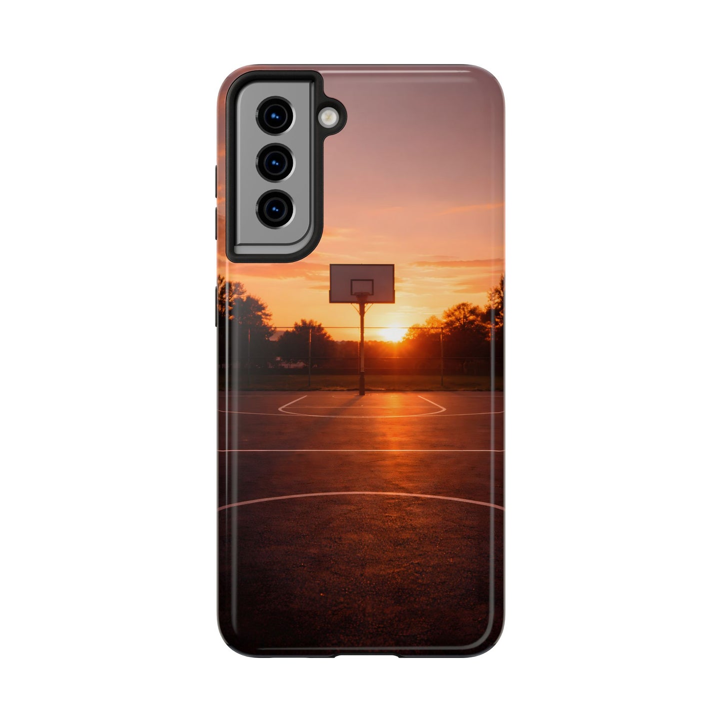 Golden Hour Basketball Court Tough Case - Urban Sunset Cover for iPhone & Samsung