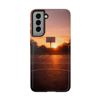 Golden Hour Basketball Court Tough Case - Urban Sunset Cover for iPhone & Samsung