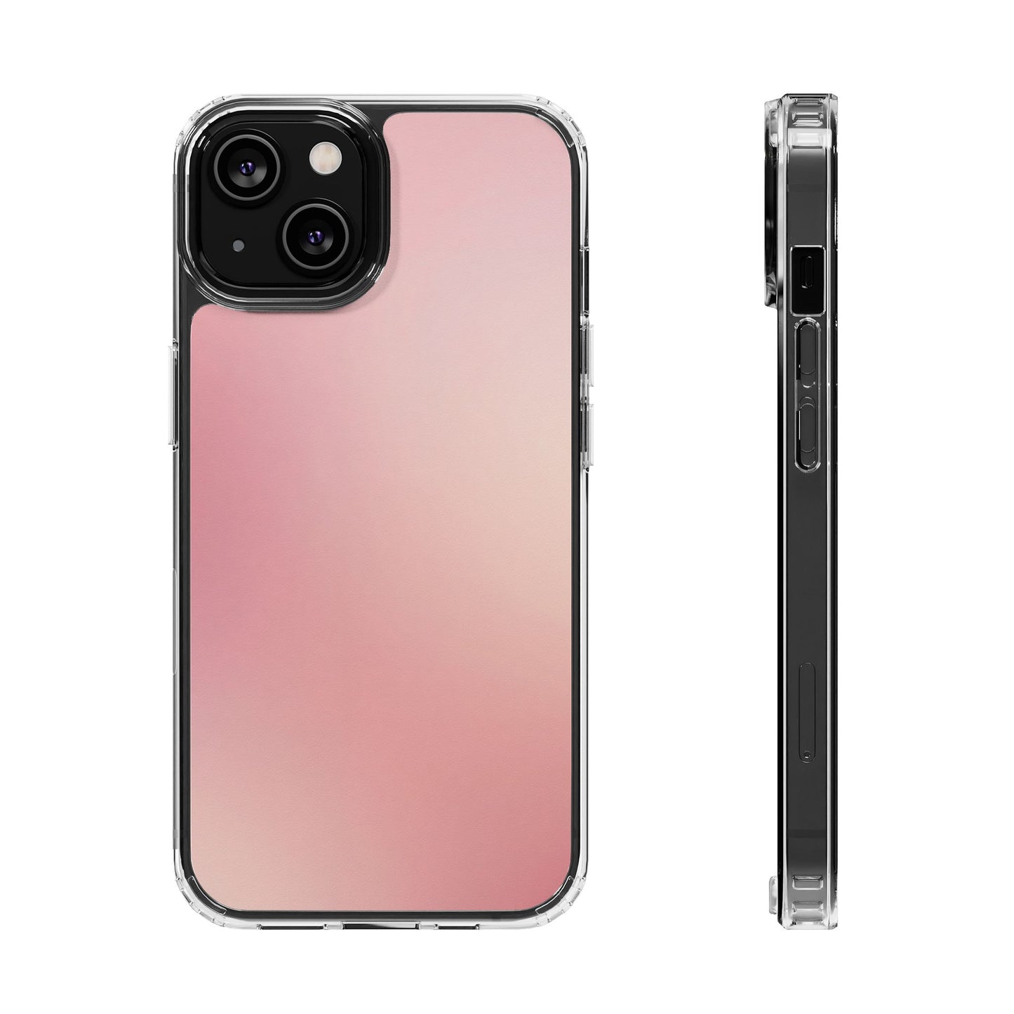 Soft Rose Aura Clear Case - MagSafe Compatible Blush Gradient Cover