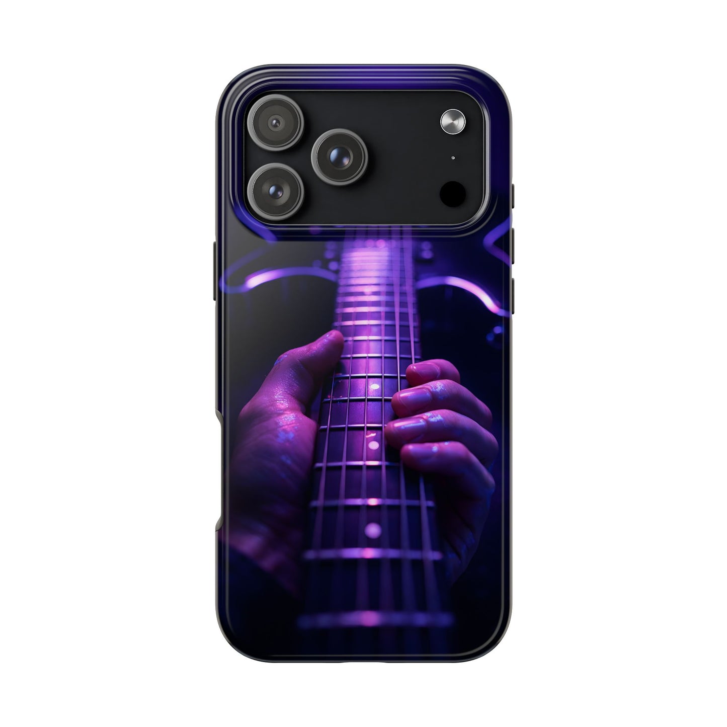 Neon Electric Guitar Tough Case - Purple Stage POV Cover for iPhone & Samsung