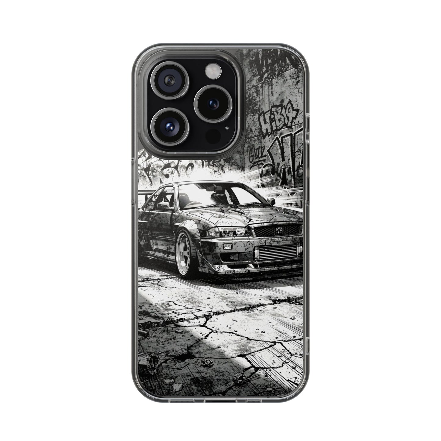 Monochrome Urban Drift Case - MagSafe Compatible JDM Clear Cover