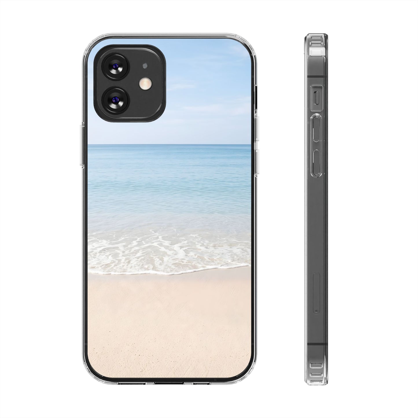 Serene Beach Landscape Clear Case - MagSafe Compatible Coastal Cover