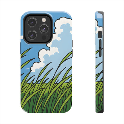 Breezy Meadow Tough Case - Blue Sky & Summer Grass Aesthetic Cover