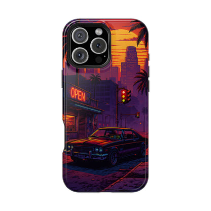 Lofi Midnight Drive: Retro Muscle Car MagSafe Case