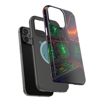 Cosmic Command: Retro Spaceship Cockpit MagSafe Case