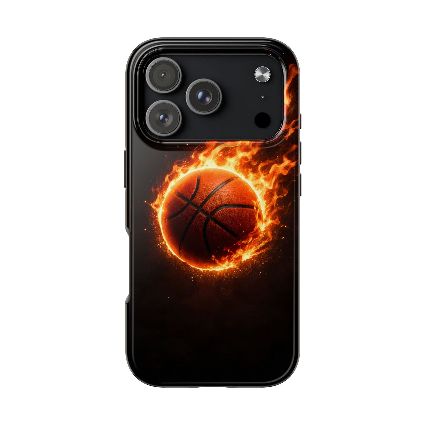 Flaming Basketball Tough Case - Fire Ball Sports Cover for iPhone & Samsung