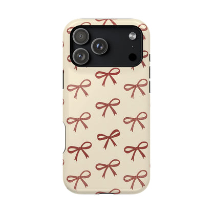 Burgundy Bows Coquette Magnetic Tough Case