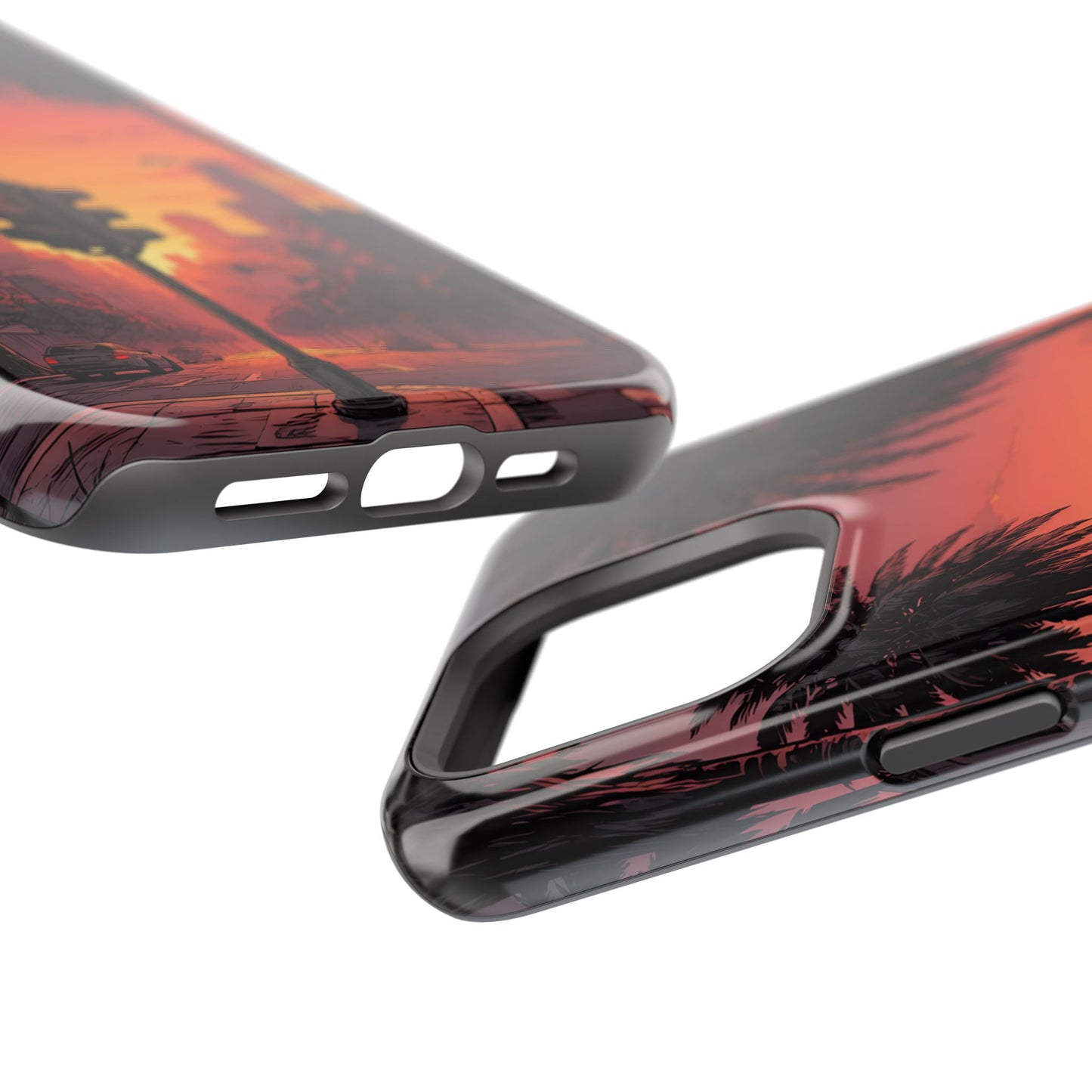 Lofi City Sunset: Aesthetic Urban Palm Tree MagSafe Case