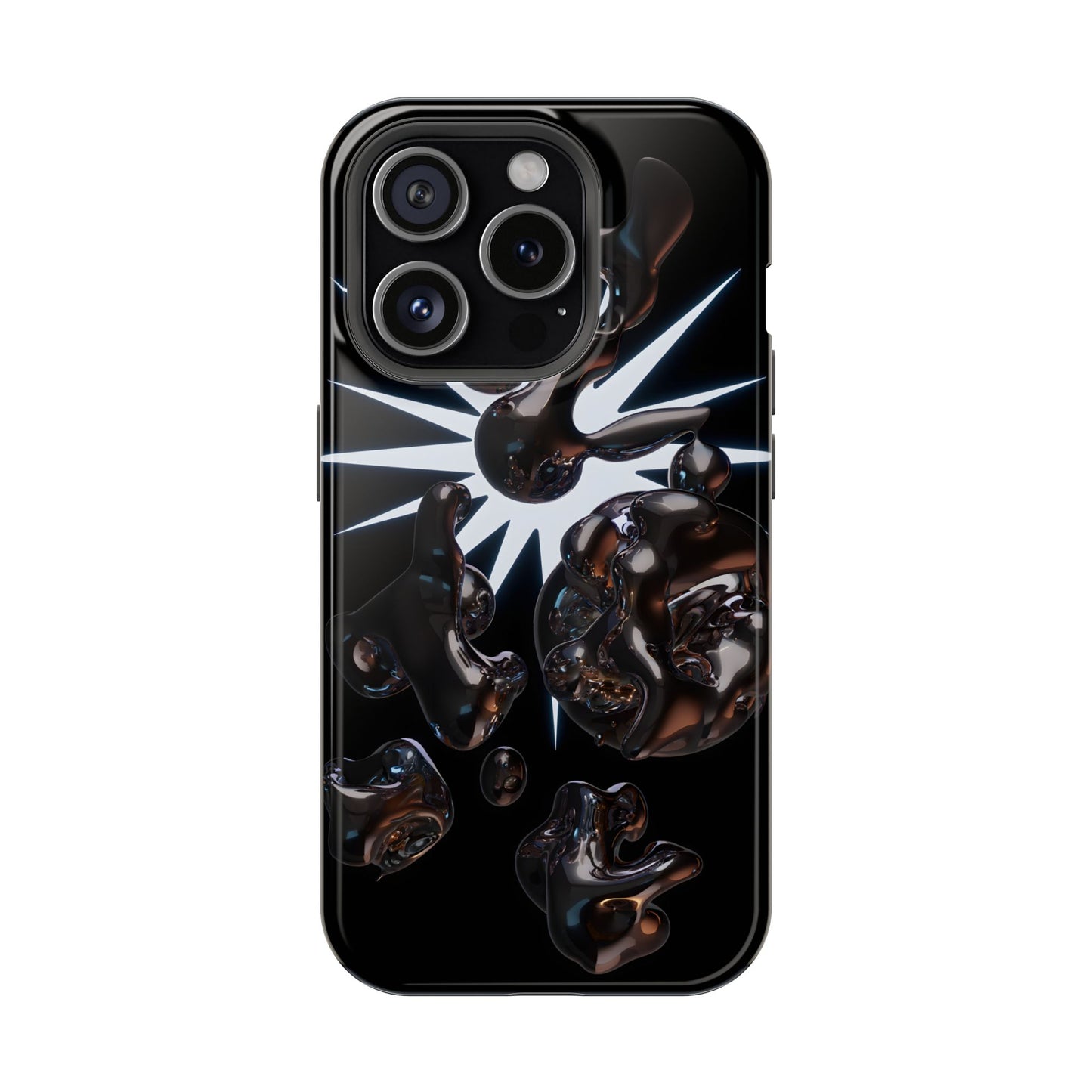Liquid Chrome 3D Bubbles Magnetic Impact Case