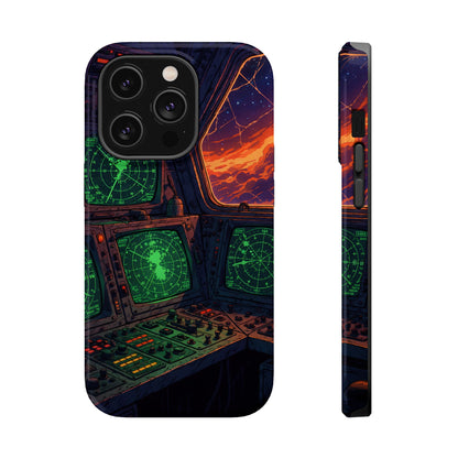 Cosmic Command: Retro Spaceship Cockpit MagSafe Case