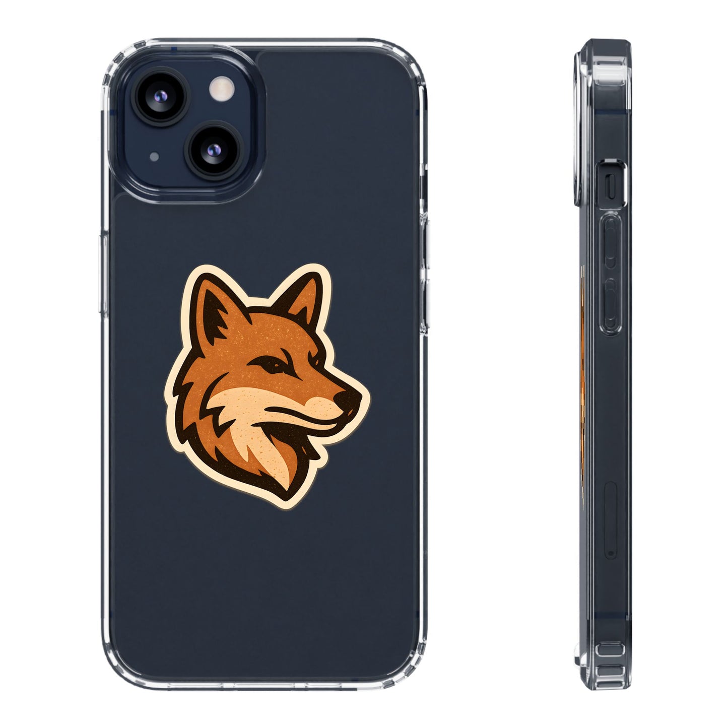 Clear Fox Emblem Phone Case - Vintage Wildlife Sticker Transparent Cover