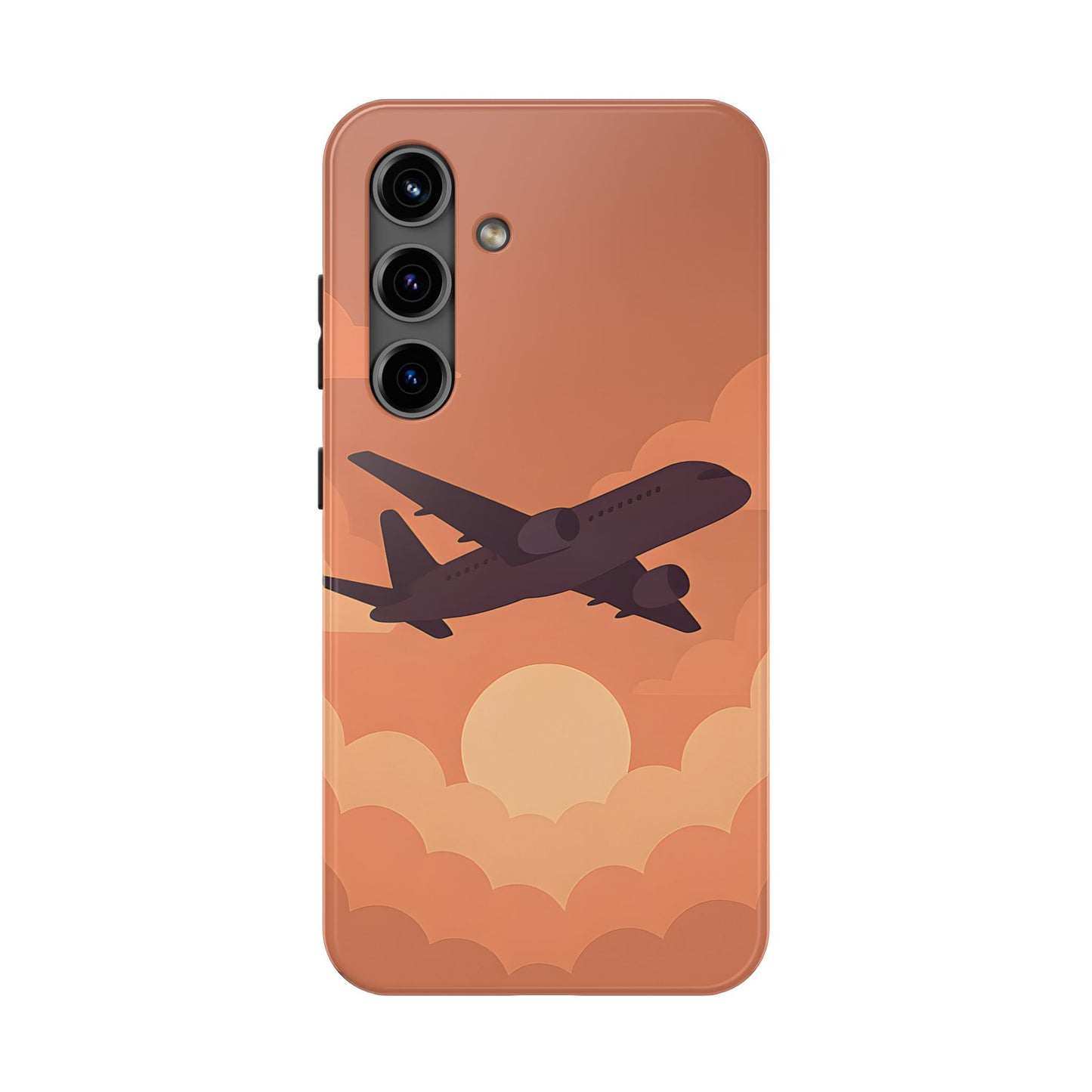 Golden Skies Airplane Tough Case - Minimalist Aviation Cover for iPhone & Samsung
