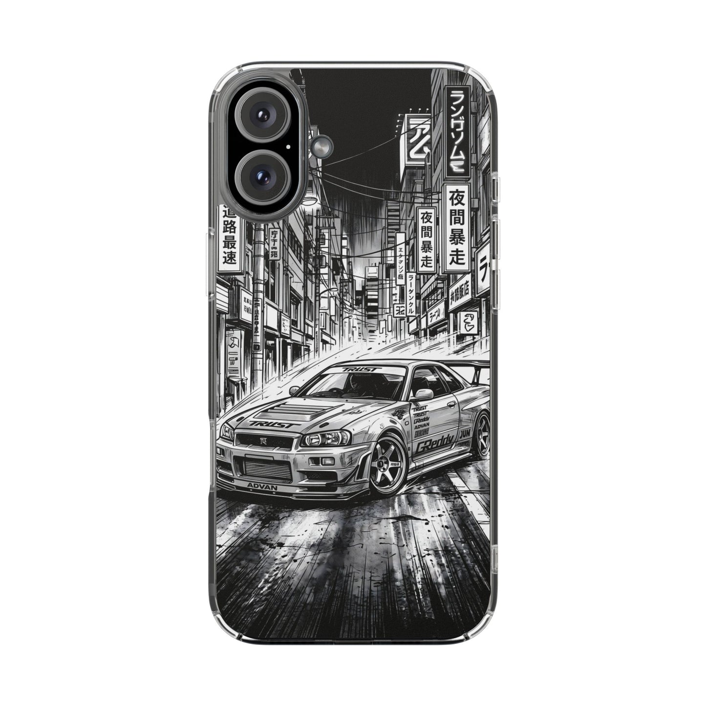 Tokyo Night Drift Manga Case - MagSafe Compatible JDM Clear Cover