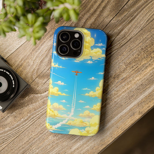 Cinematic Flight: Vintage Airplane Anime Sky MagSafe Case