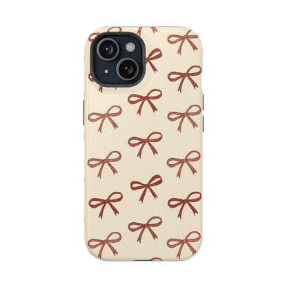 Burgundy Bows Coquette Magnetic Tough Case