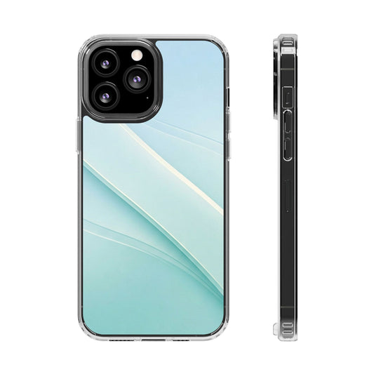 Ethereal Aqua Waves Clear Case - MagSafe Compatible Minimalist Cover