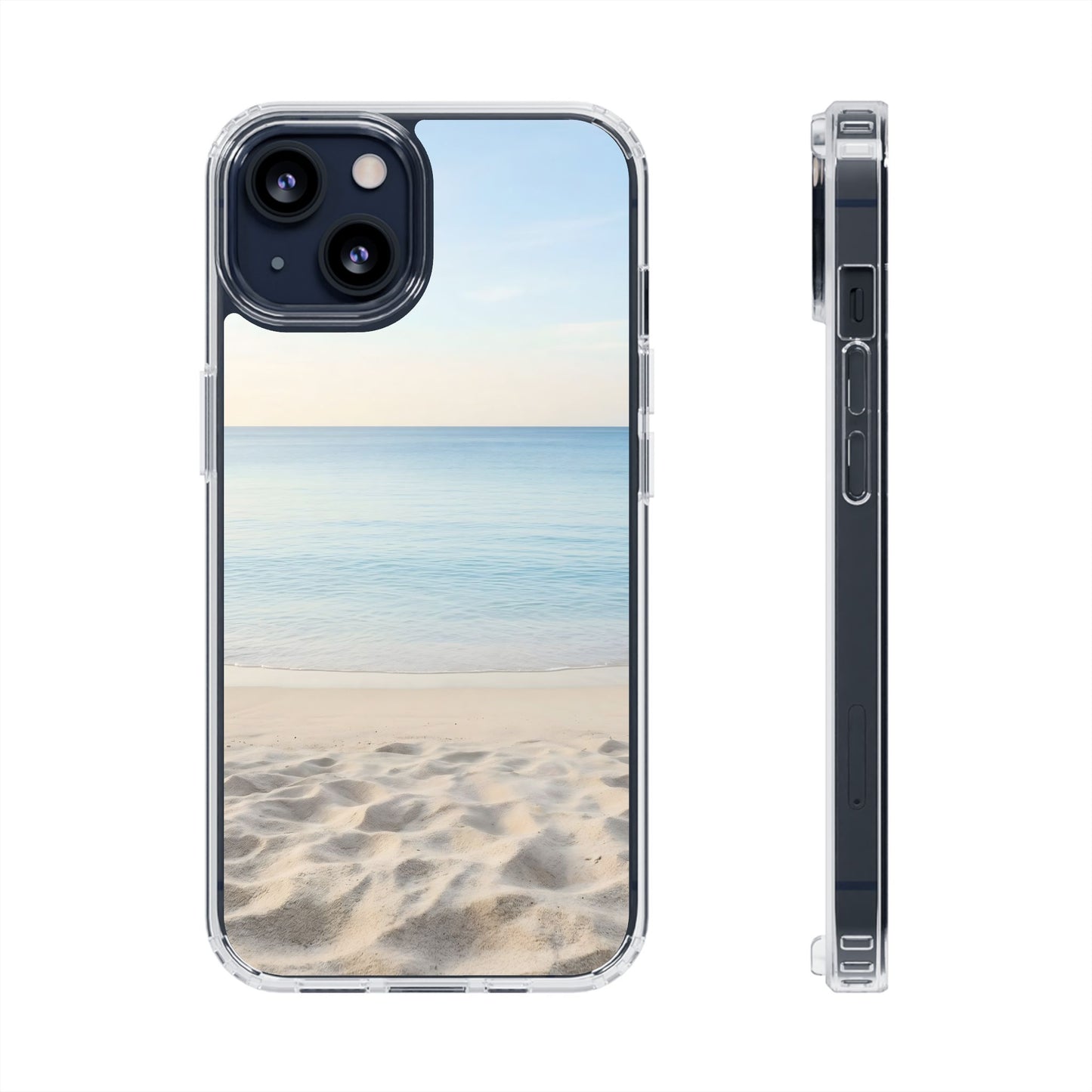 Serene Shoreline Clear Case - MagSafe Compatible Coastal Aesthetic