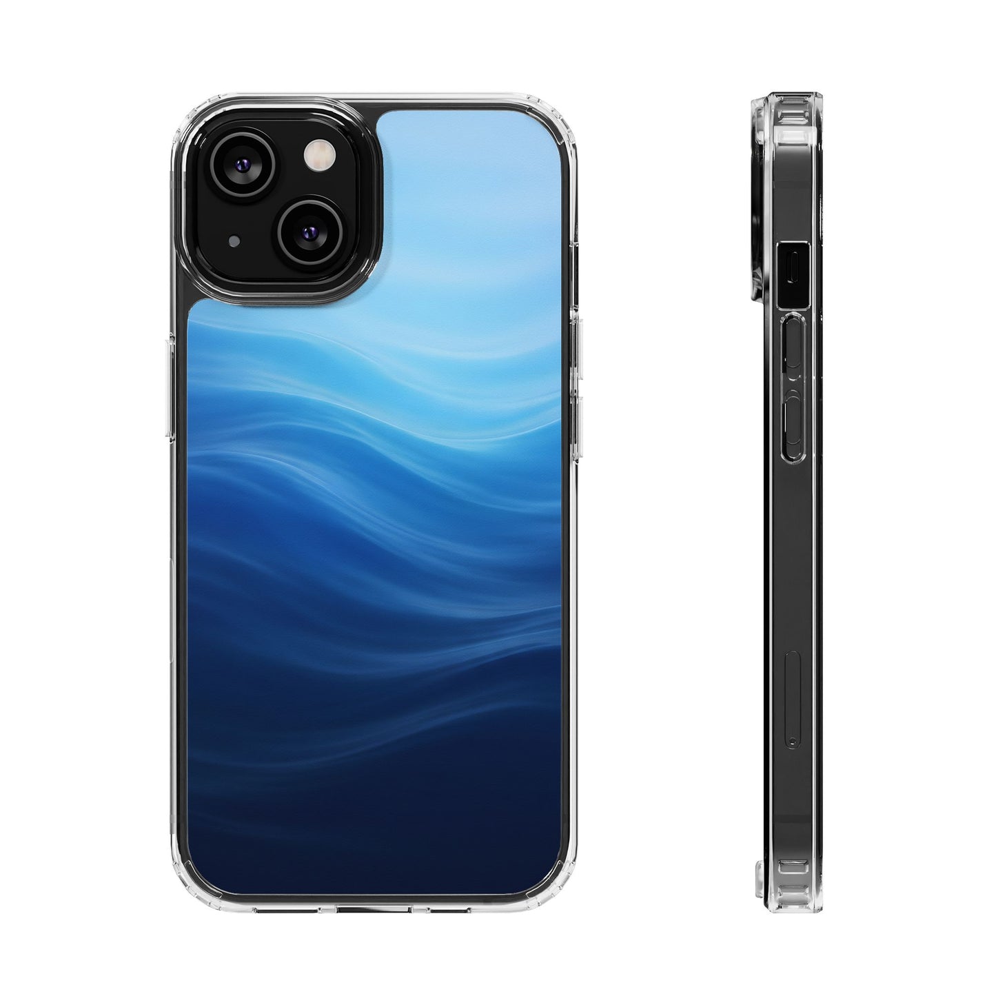 Deep Ocean Waves Clear Case - MagSafe Compatible Coastal Cover