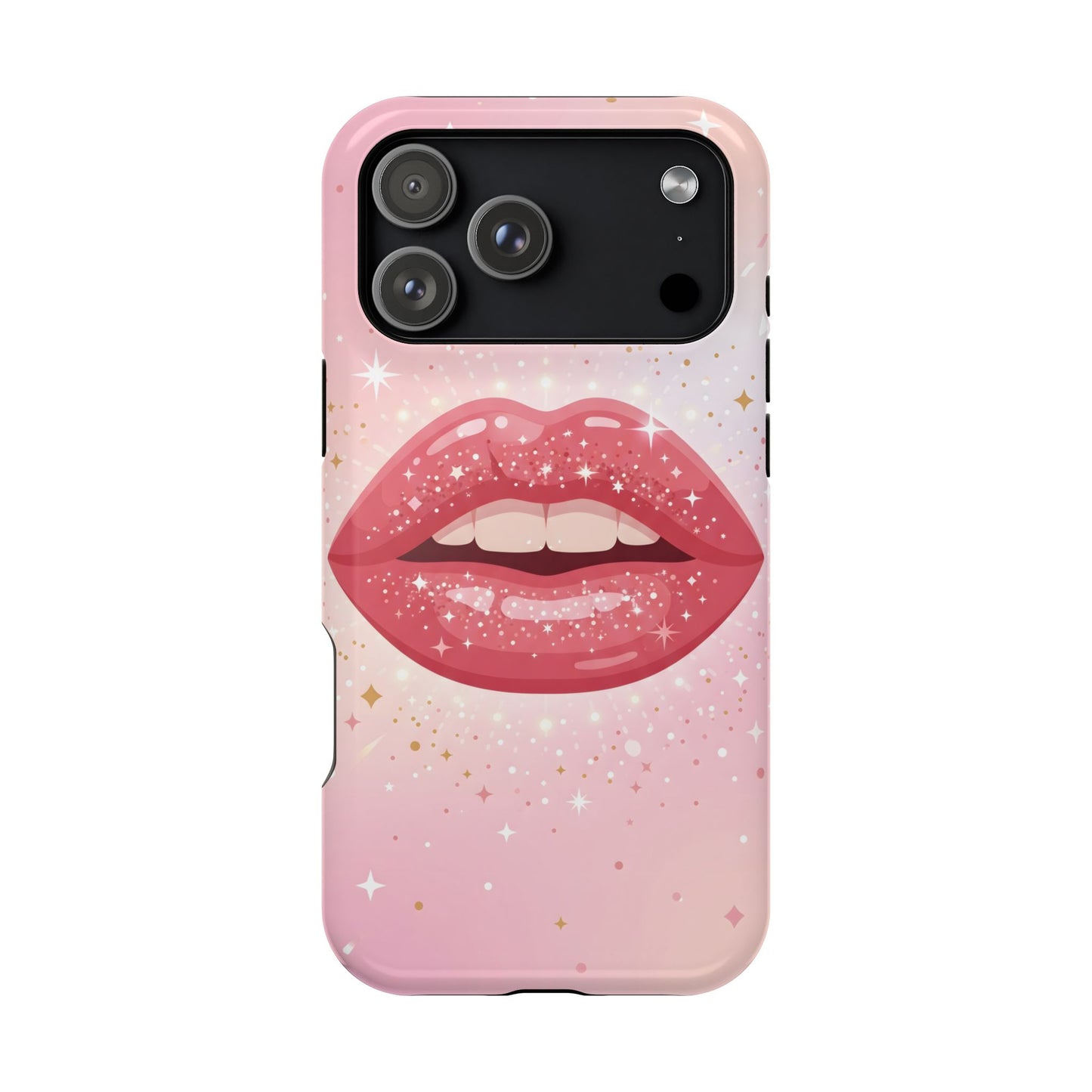 Glamorous Pink Glitter Lip Magnetic Impact Case