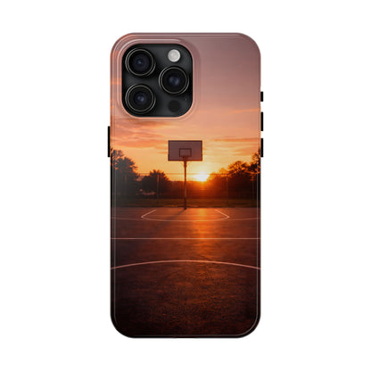 Golden Hour Basketball Court Tough Case - Urban Sunset Cover for iPhone & Samsung