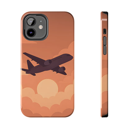 Golden Skies Airplane Tough Case - Minimalist Aviation Cover for iPhone & Samsung
