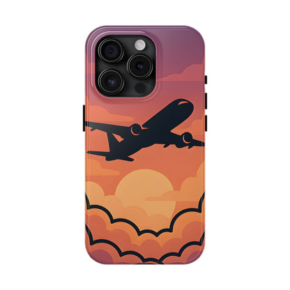 Sunset Flight Tough Case - Minimalist Aviation Aesthetic Travel Cover