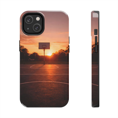 Golden Hour Basketball Court Tough Case - Urban Sunset Cover for iPhone & Samsung