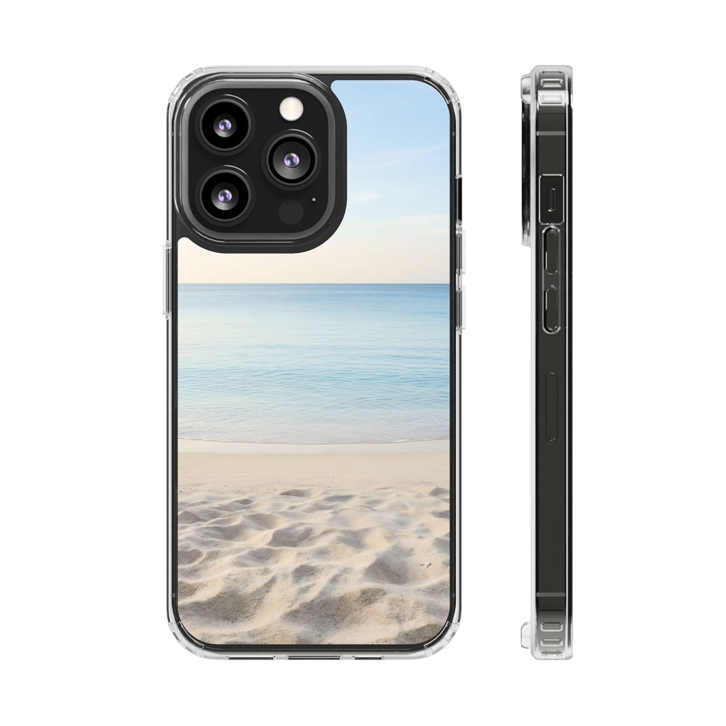 Serene Shoreline Clear Case - MagSafe Compatible Coastal Aesthetic