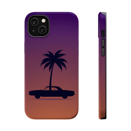 Midnight Drive: Retro Palm Tree Sunset MagSafe Case