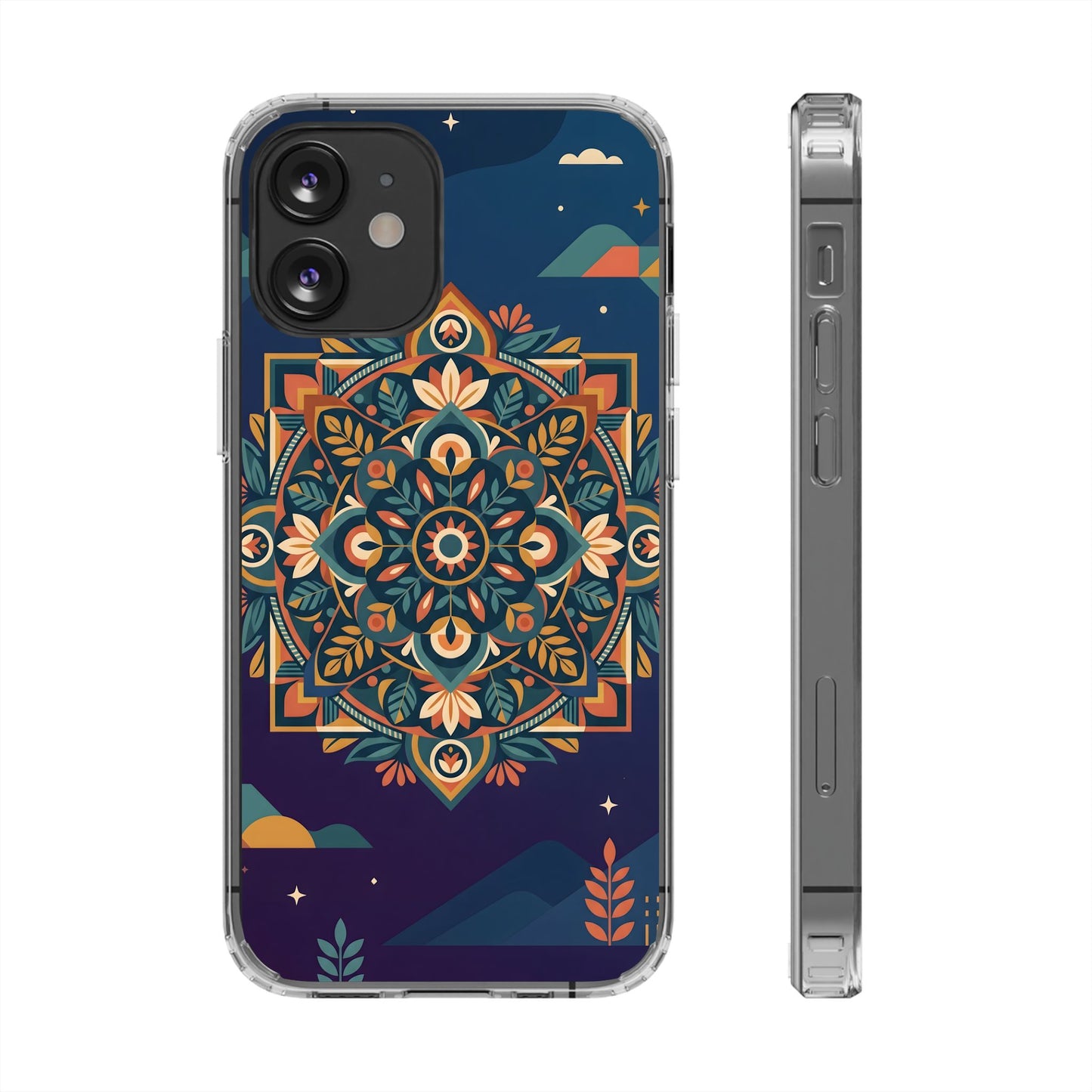 Mystic Desert Mandala Clear Case - MagSafe Compatible Boho Cover