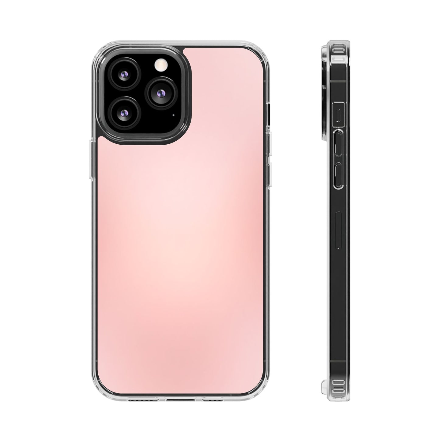 Soft Blush Pink Minimalist Clear Case - Sleek Matte Aesthetic Cover