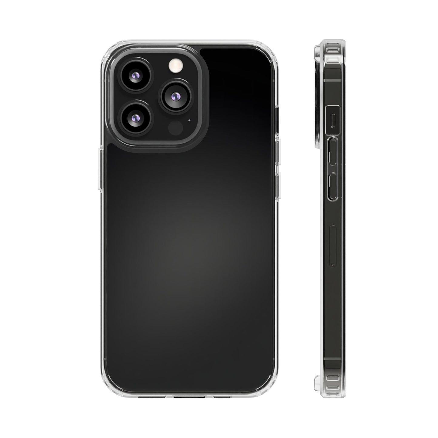 Obsidian Black Minimalist Clear Case - MagSafe Compatible Sleek Cover