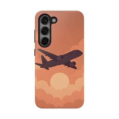 Golden Skies Airplane Tough Case - Minimalist Aviation Cover for iPhone & Samsung