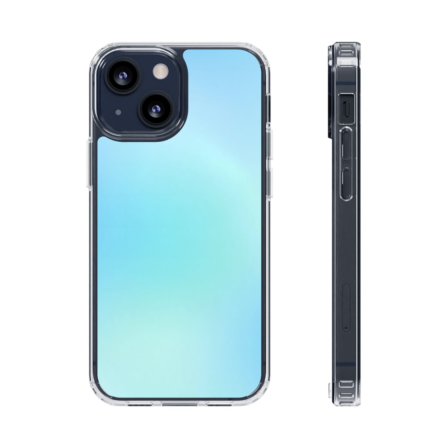 Sky Blue Aura Clear Case - MagSafe Compatible Pastel Gradient Cover
