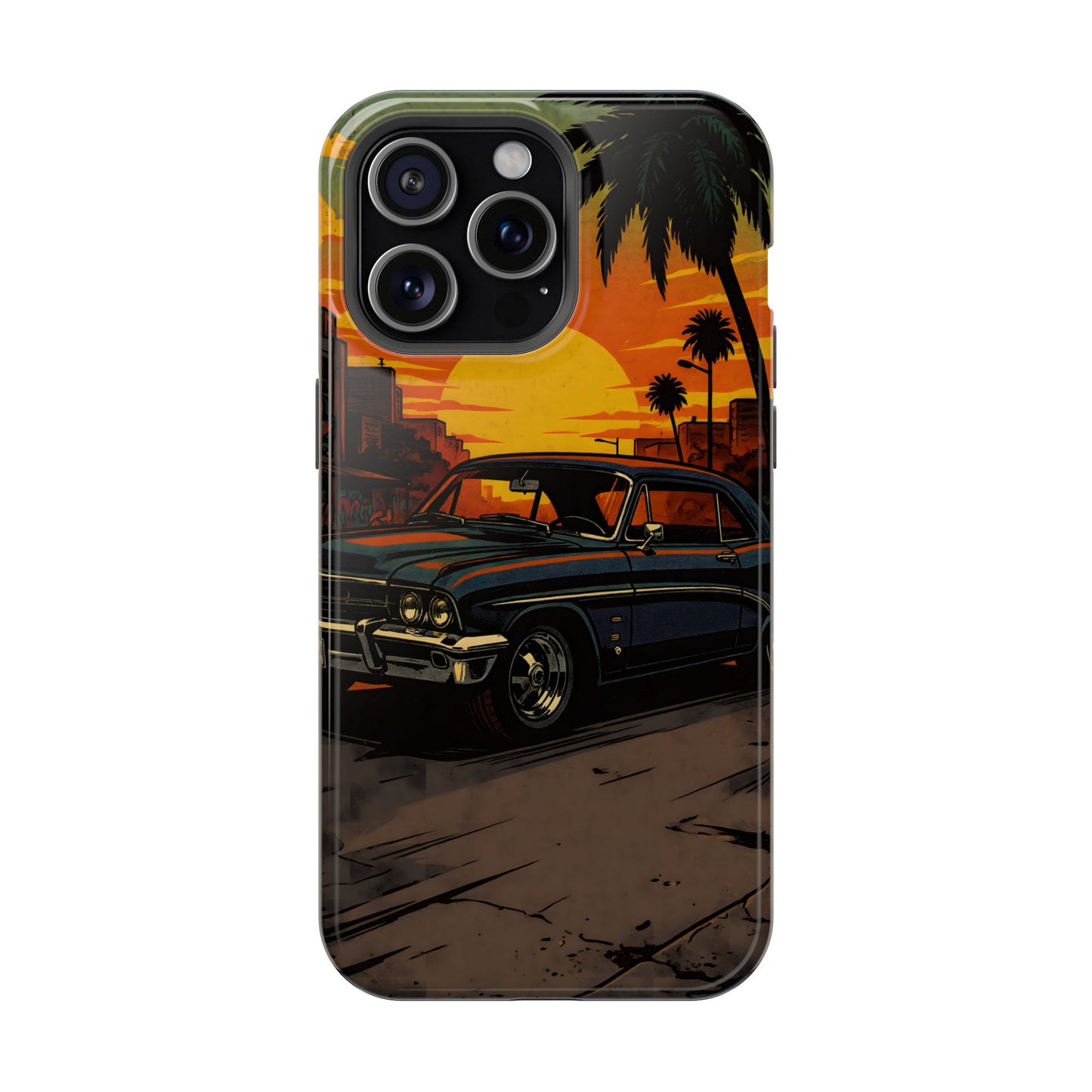 West Coast Lowrider: Retro Sunset Classic Car MagSafe Case