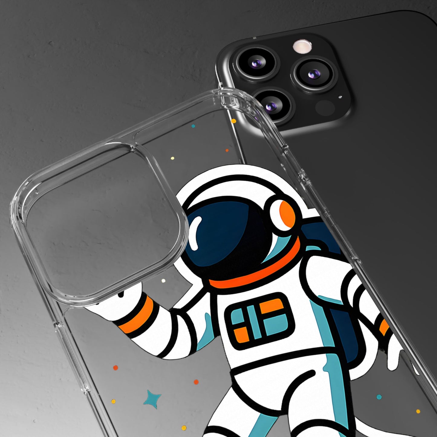 Clear Astronaut Space Case - Minimalist Galaxy Aesthetic Transparent Cover