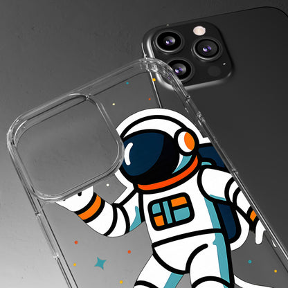 Clear Astronaut Space Case - Minimalist Galaxy Aesthetic Transparent Cover
