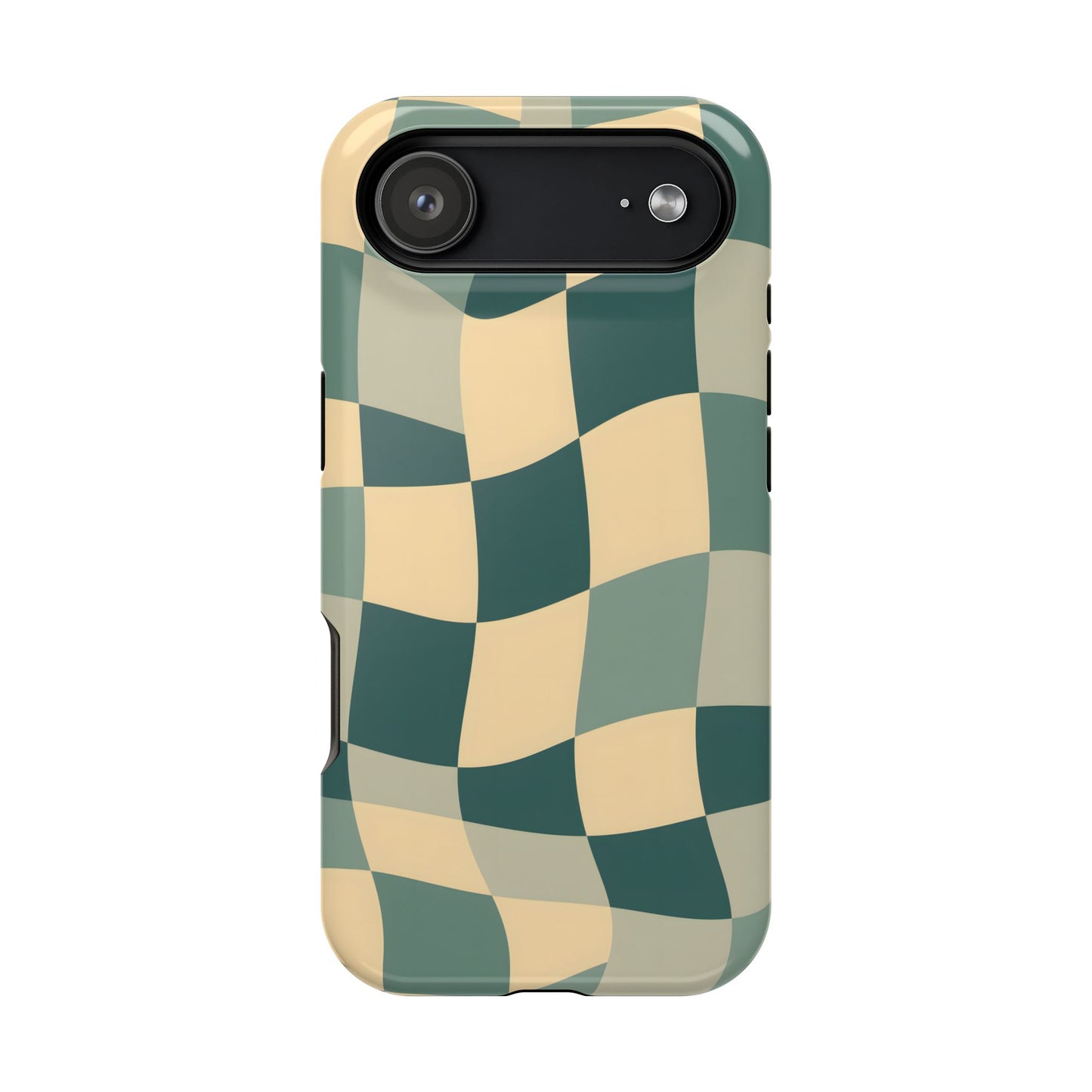 Forest Green Wavy Checkerboard Magnetic Case
