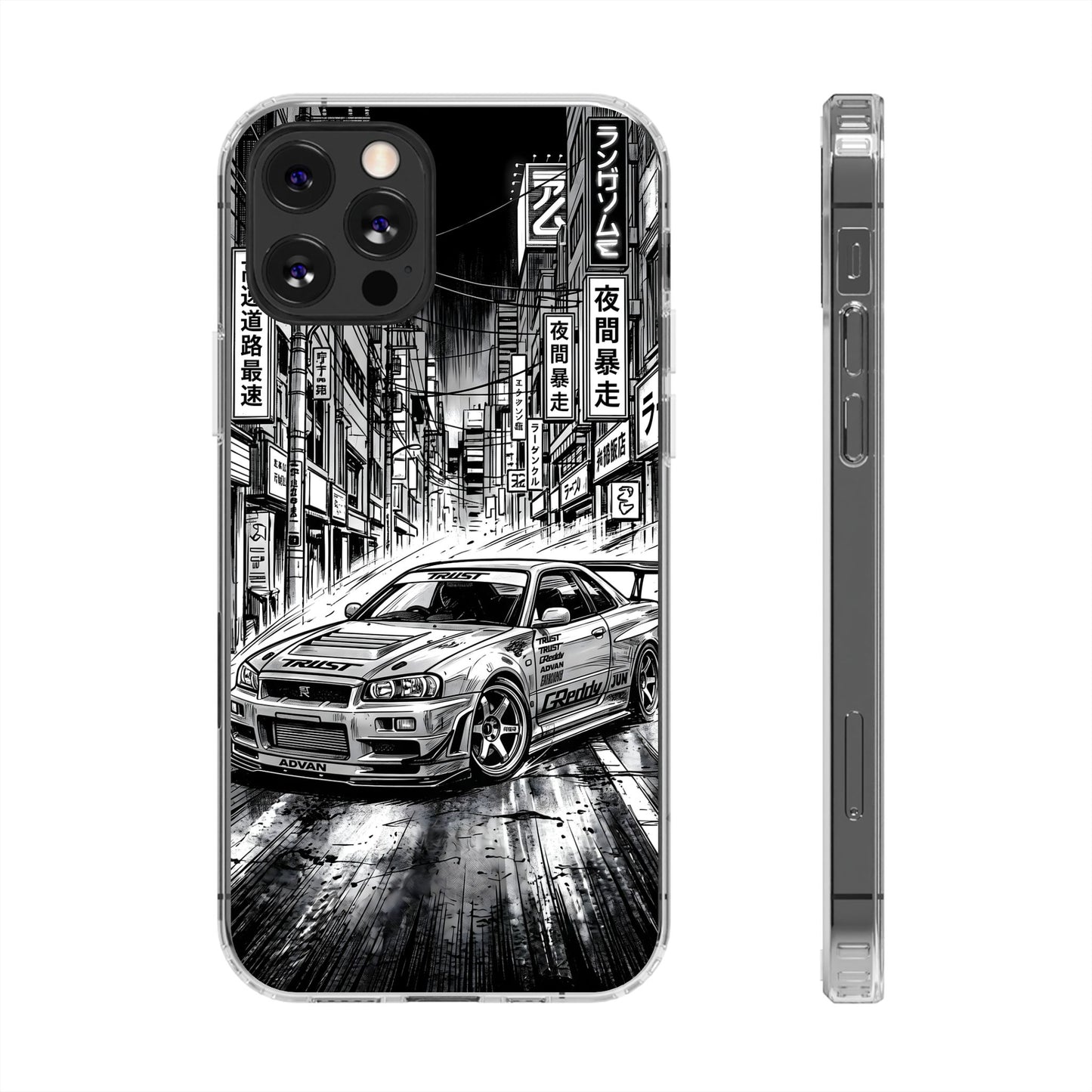 Tokyo Night Drift Manga Case - MagSafe Compatible JDM Clear Cover