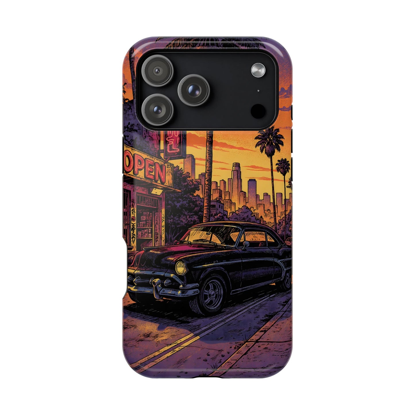 Retro Boulevard: Lofi Sunset Classic Cruiser MagSafe Case