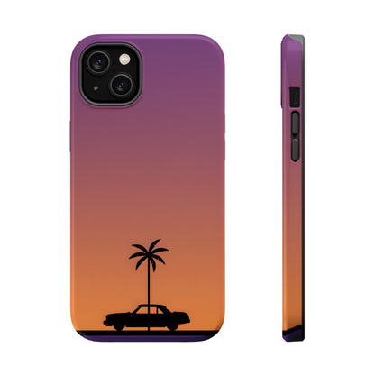 West Coast Drive: Retro Sunset Silhouette MagSafe Case