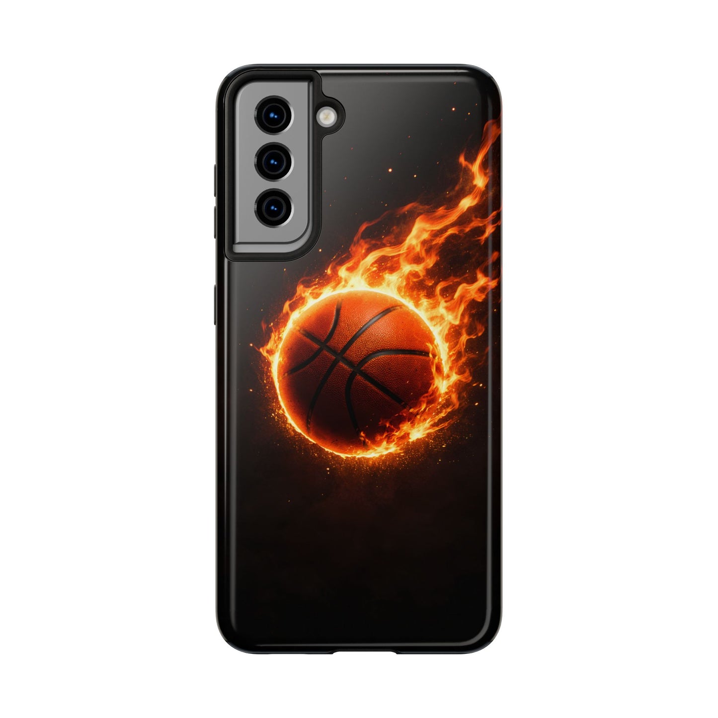 Flaming Basketball Tough Case - Fire Ball Sports Cover for iPhone & Samsung