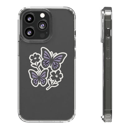 Clear Lavender Butterfly Case - Floral Botanical Transparent Cover for iPhone & Samsung