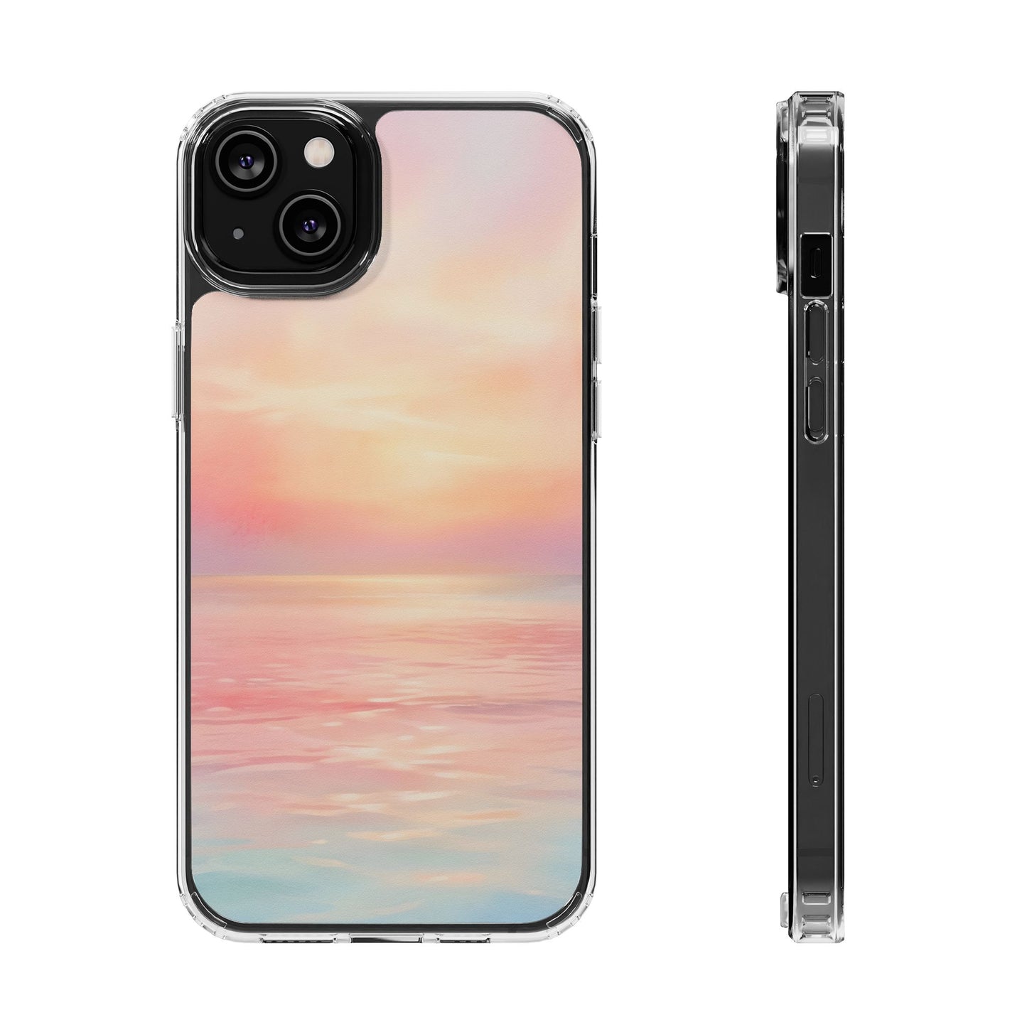 Pastel Coastal Sunrise Clear Case - MagSafe Compatible Ethereal Cover