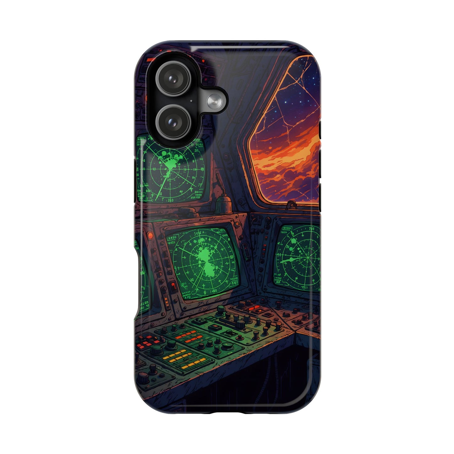 Cosmic Command: Retro Spaceship Cockpit MagSafe Case