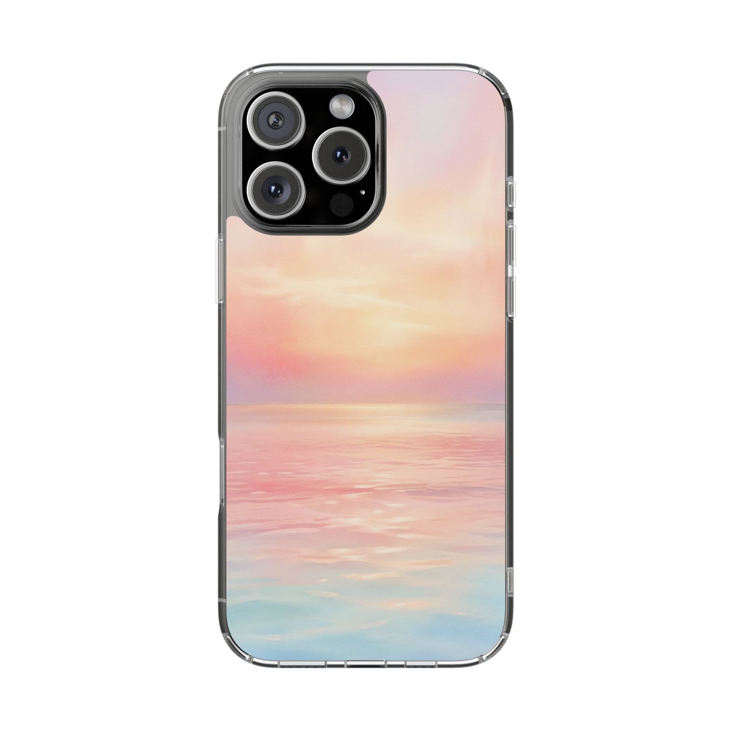 Pastel Coastal Sunrise Clear Case - MagSafe Compatible Ethereal Cover
