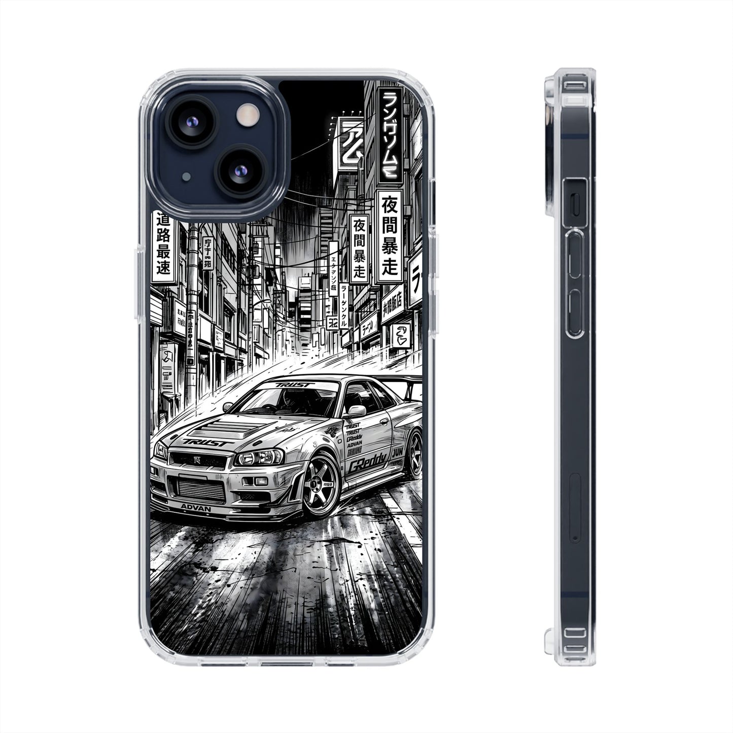 Tokyo Night Drift Manga Case - MagSafe Compatible JDM Clear Cover