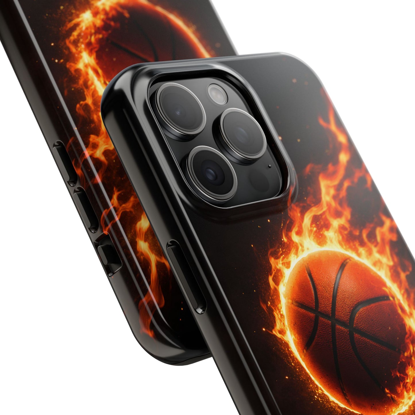 Flaming Basketball Tough Case - Fire Ball Sports Cover for iPhone & Samsung
